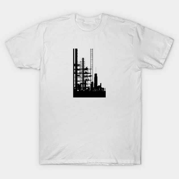 Bauhaus Construction Site Black T-Shirt by Polyshirt